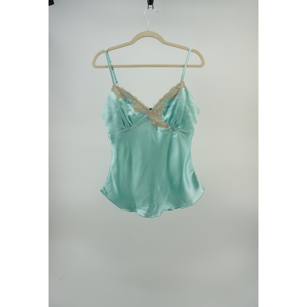 Peep Studio Y2k Satin Babydoll Cami Lace Vintage Fairy Whimsigoth Blue Large